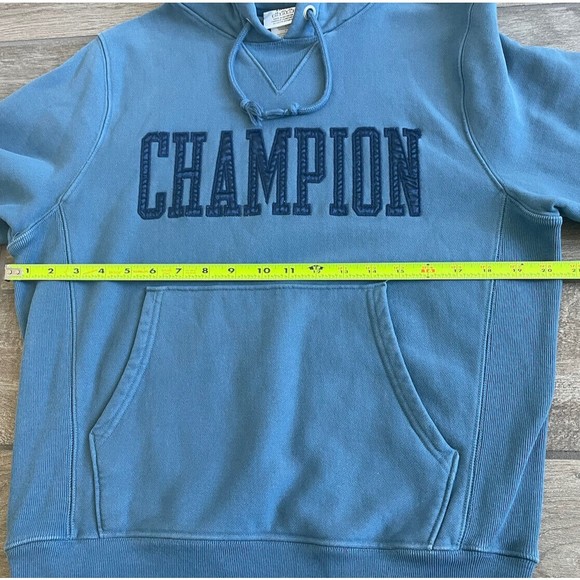 Champion Reverse Weave Men’s Small Blue Spell Out Hoodie Sweatshirt Pullover - Picture 4 of 7